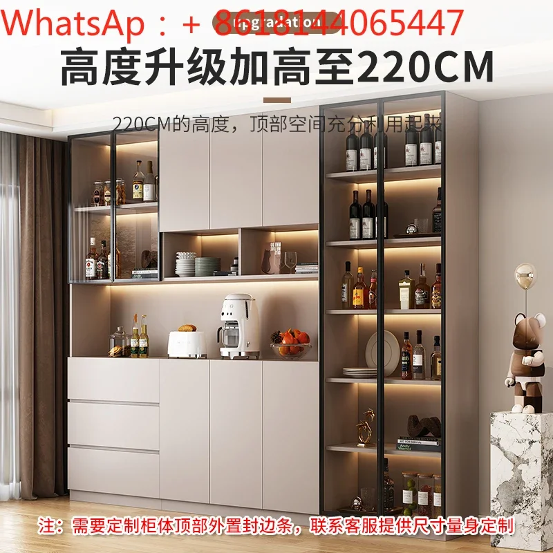 

Edge cabinet, high cabinet against the wall, modern simple new light luxury living room, kitchen, storage wine cabinet