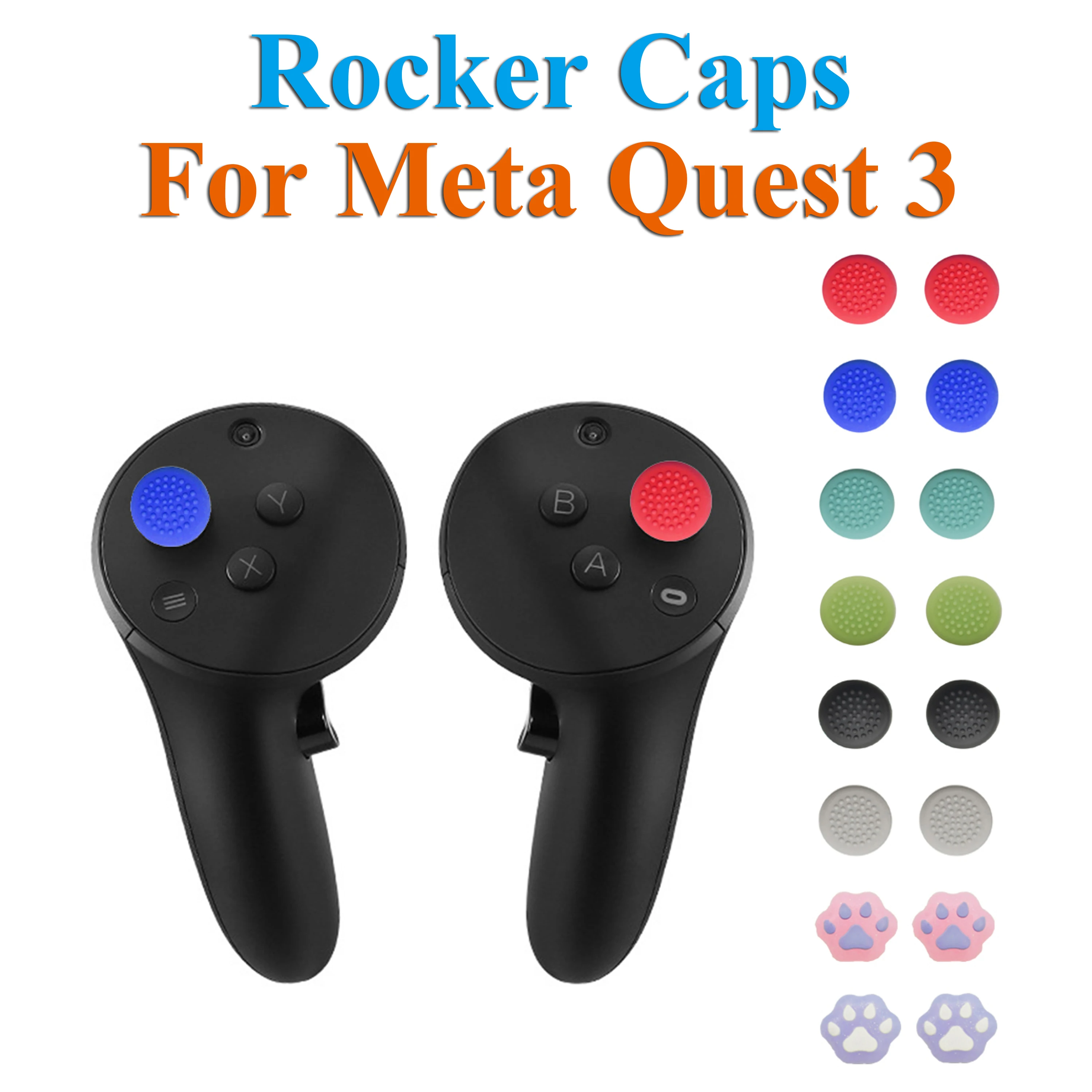 قبعات الروك المضادة للانزلاق للتحكم VR ، غطاء ميتا كويست 3 ، الإبهام عصا قبضة الجلد ، بيكو 4 ، ACC