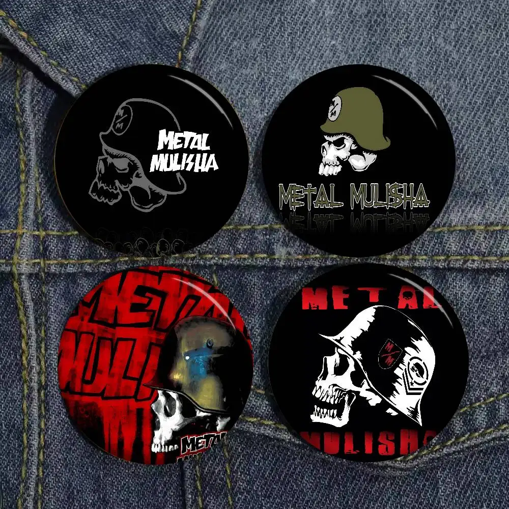 M-Metal M-Mulisha 32/44/58MM Customizable Button Pins Cute Funny Creative Badge Jewelry Decor Gifts for Friends