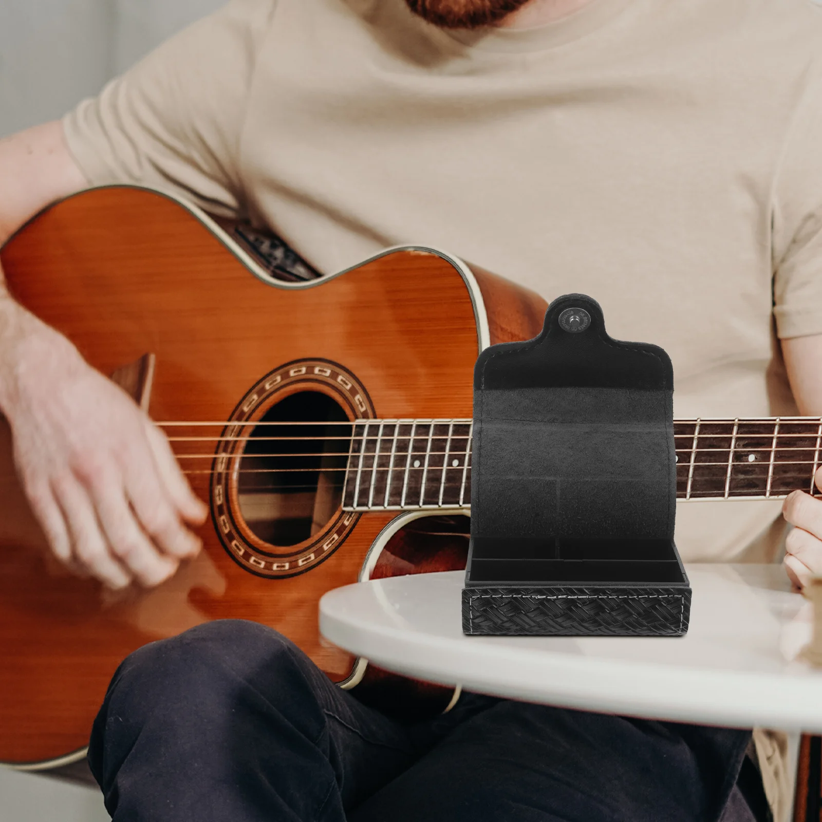 

Cowhide Organizer Storage For Picks Accessories Holder Portable Guitar Parts Bag Durable Design Case For Guitar