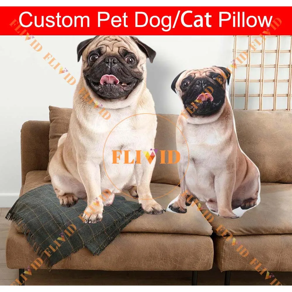 

Custom 3D Pet Dog Shaped Pillow,Personalized Cat Animals Photo Pillow Creative Gifts Cushions Realistic Photo Throw Pillow Lover