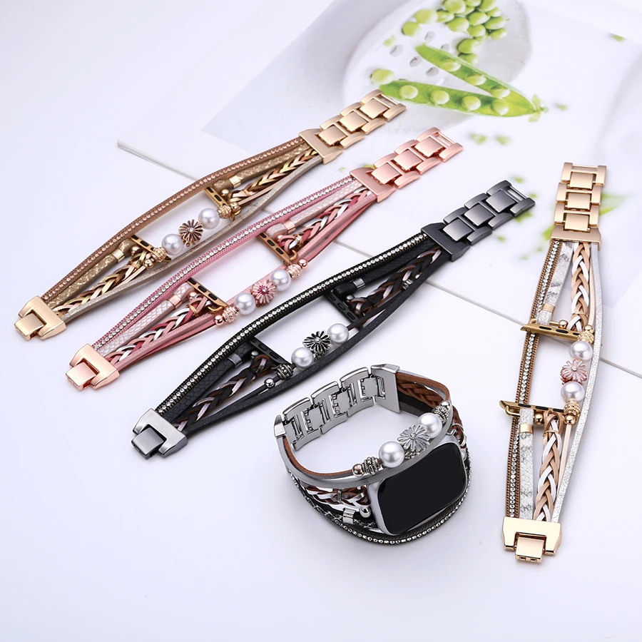 Strap Woman for Apple Watch Ultra SE Series 9 8 7 6 5 4 3 2 1 With Adjustable Watch Band Of 44MM 38MM 40MM 41MM  42MM 45MM 49mm