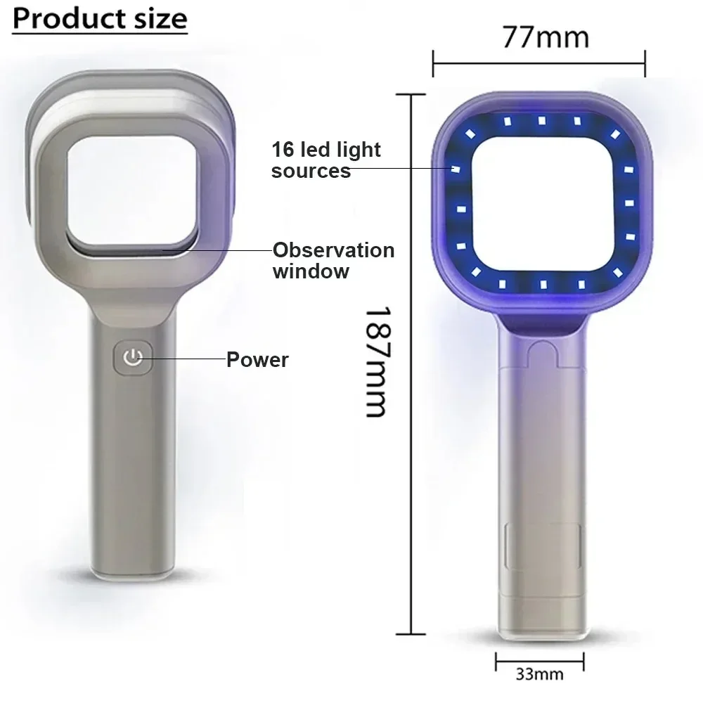 Handheld Wood Lamp for Pet Cat and Dog Skin Detection 365 Nanometer UV Irradiation Veterinary Equipment