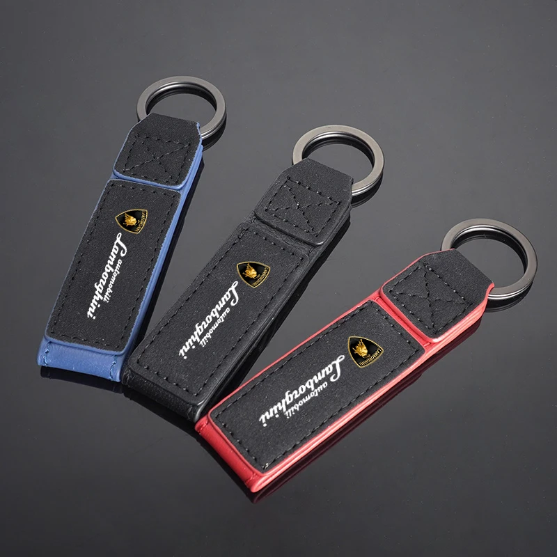 

Leather Car Keychain Keyring For Lamborghini Urus Huracan Aventador Premium Fenomeno Key Rings Anti-loss Protector Accessories