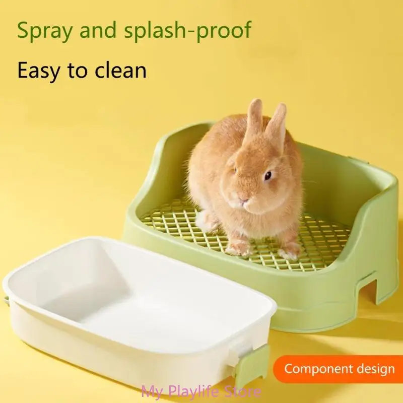 Rabbit Litter Box For Cage Split Potty Trainer Corner Anti-overturn Toilet Box Pet Supplies For Small Animals Hamster Ferrets