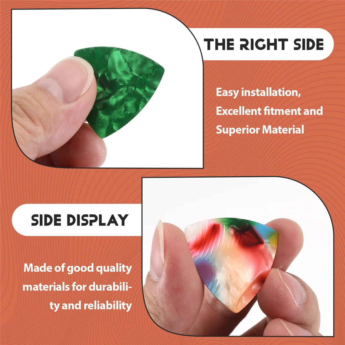 RUAI 10Pcs Acoustic/Electric Guitar Picks Plectrums 0.46Mm---Assorted Color