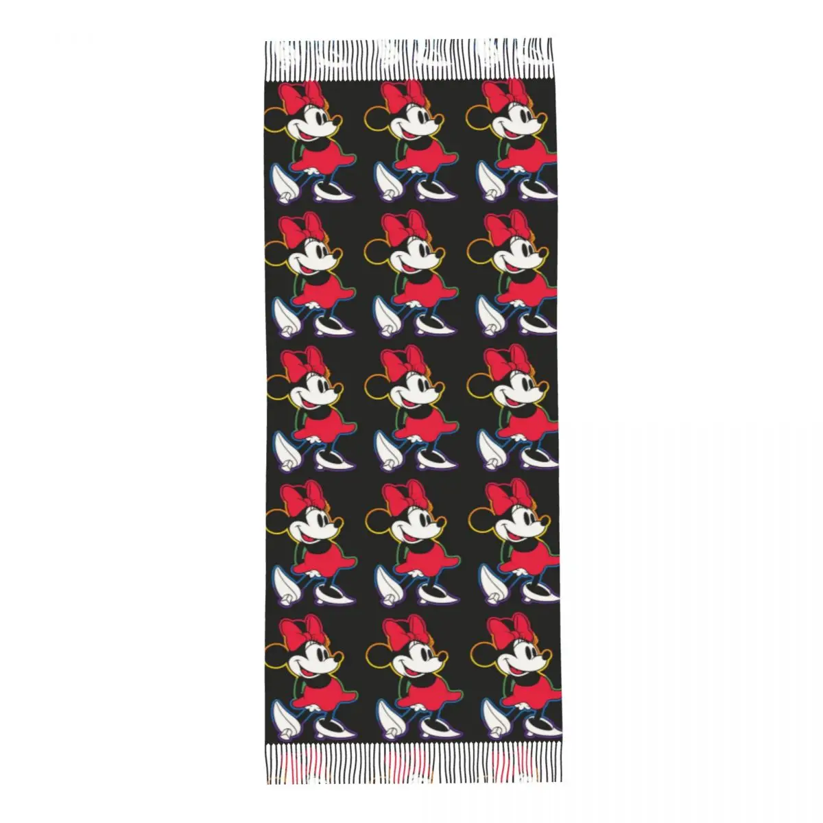 Personalizzato Minnie Anime Cartoon Animation nappa sciarpa donna inverno caldo scialli avvolge sciarpe femminili