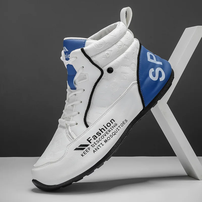 

Мужские высокие туфли, белые мужские повседневные спортивные туфли, удобные для использования на открытом воздухе.