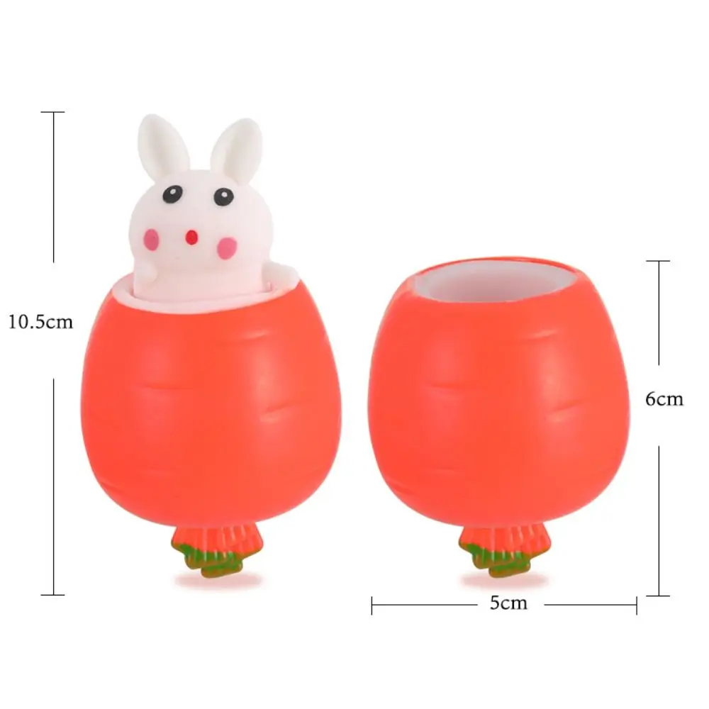 Easter Basket Stuffers Realistic Easter Squeeze Fidget Toys Carrot Shaped Bunny PVC Squeeze Toy Creative Stress Sensory Toy