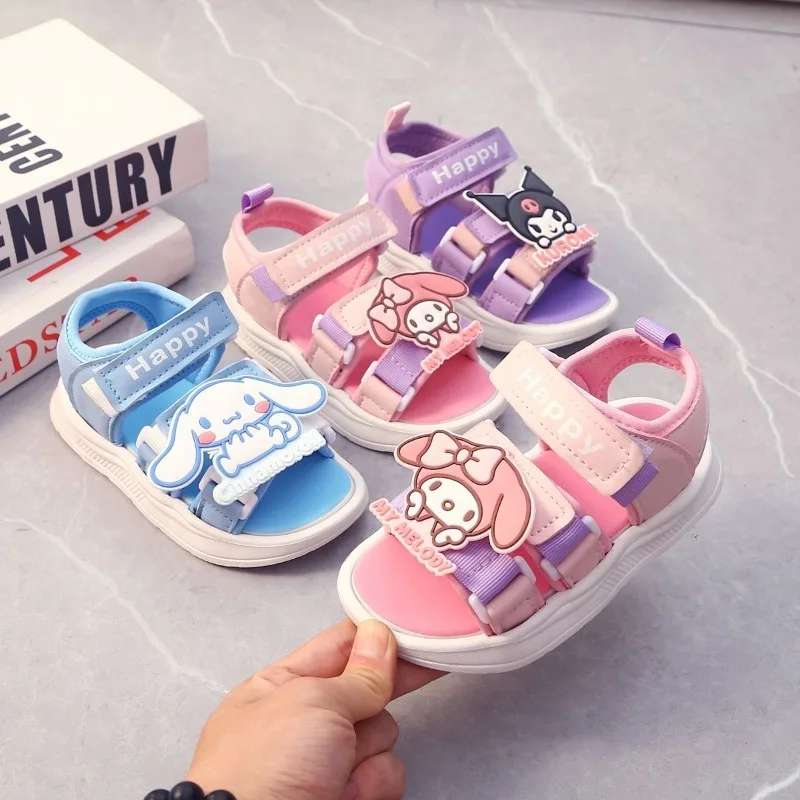 

Cinnamoroll My Melody аниме Kawaii Sanrio Ins модная детская мягкая обувь 2025 милые пляжные сандалии принцессы Kuromi подарки игрушки