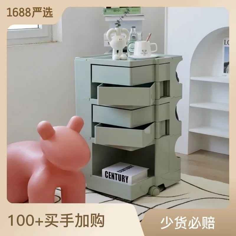 

Rotating Storage Poppy Cabinet Small Apartment Movable Storage Cabinet Internet Celebrity Ins Style Bedside Cabinet