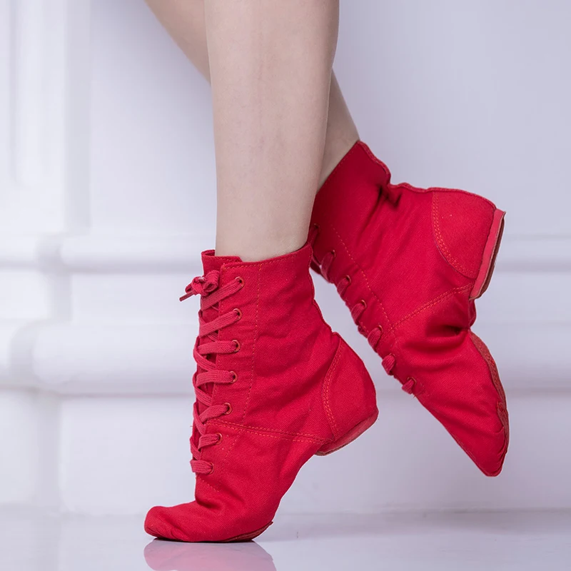 Canvas Jazz Dance Boots Ballet Dancing Sneakers for Adult Men Women Jazz Shoes Split Sole Ballet Dance Shoes Girls Boys