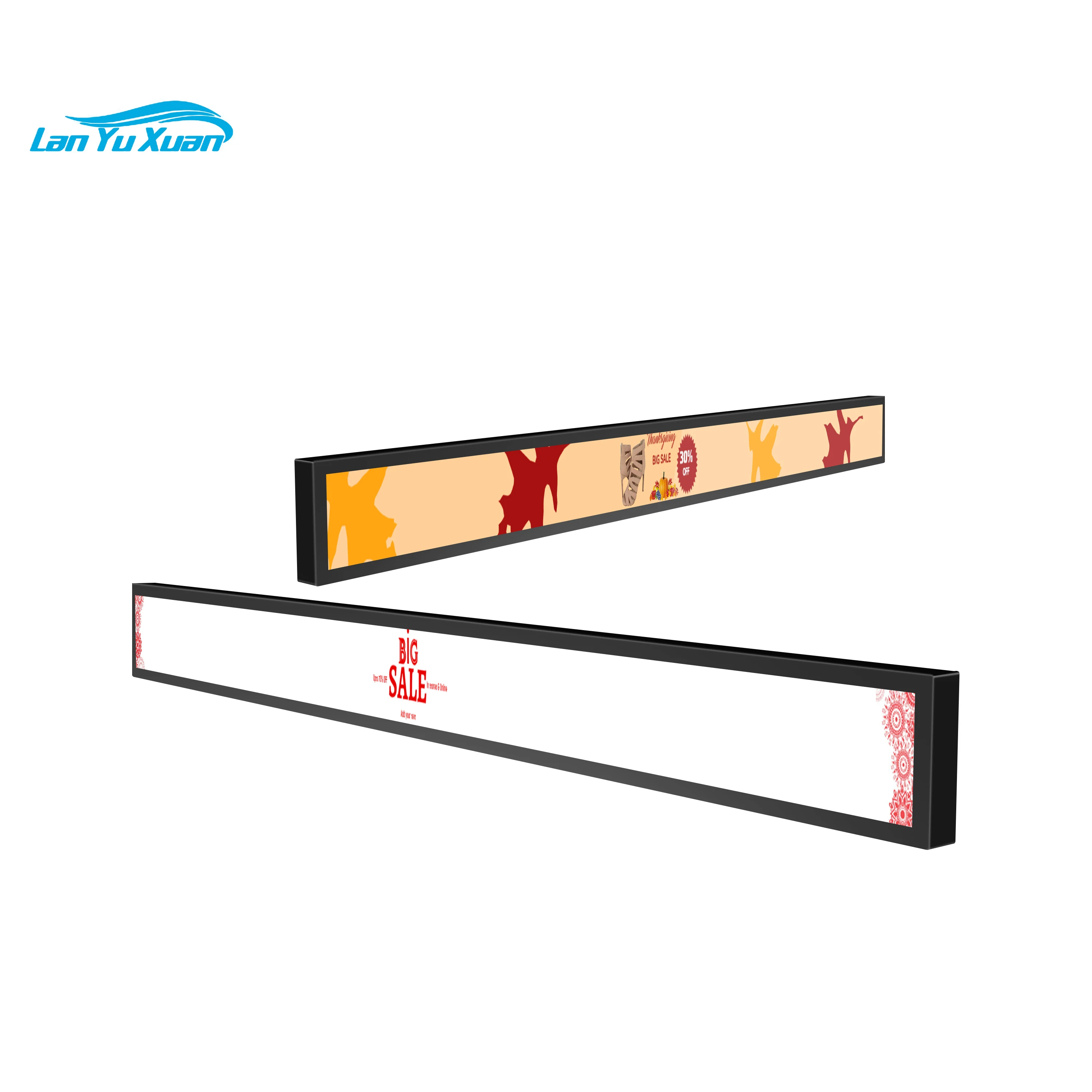 2023 New Machine Manufacturer Custom Strip Screen Stretched 23 35 inch LCD Bar Screen Advertising Display For Mall