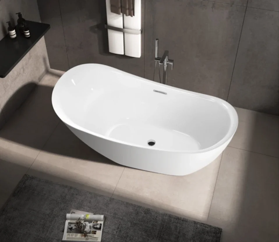 Bathroom Bathtub,Sale Popular Modern Rectangle Alcove Three Apron Bath Tub Adults Soaking Freestanding Acrylic Bathtub