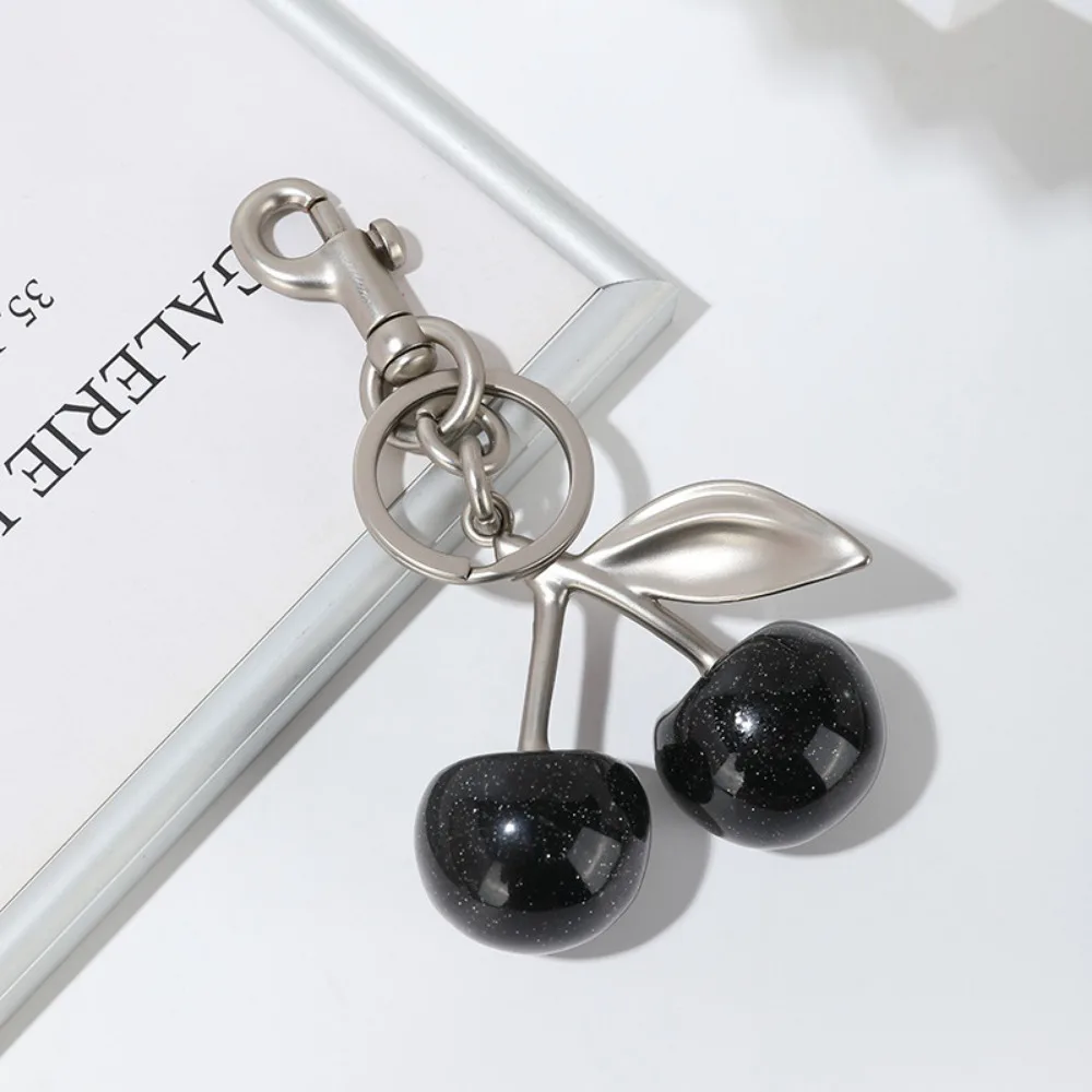Fashion Delicious Red Cherry Keychain Summer Fruits Cherries Pendant Keyring For Women Men Jewelry Bag Accessories Gift