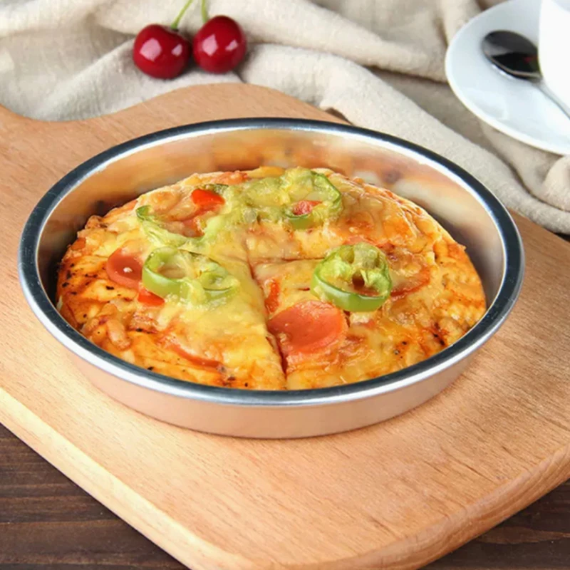 1Pcs 6-12inch Non Stick Pizza Pan Pizza Baking Tray Aluminum Alloy Bakeware Kitchen Tools Round Pancake Pizza Pastry Baking Tray