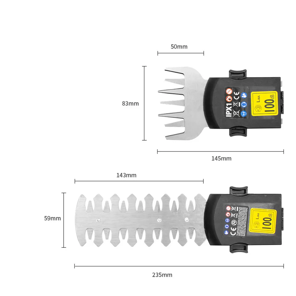 2 in 1 Cordless Electric Hedge Trimmer Rechargeable Electric Grass Trimmer Weeding Pruning Saw Shrub Shear Garden Pruning Shears