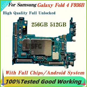 Bilashmart Good Working Unlocked Samsung Galaxy Fold 4 Motherboard Logic Main Board SM F936B 5G 256GB With Chips Unlocked Plate