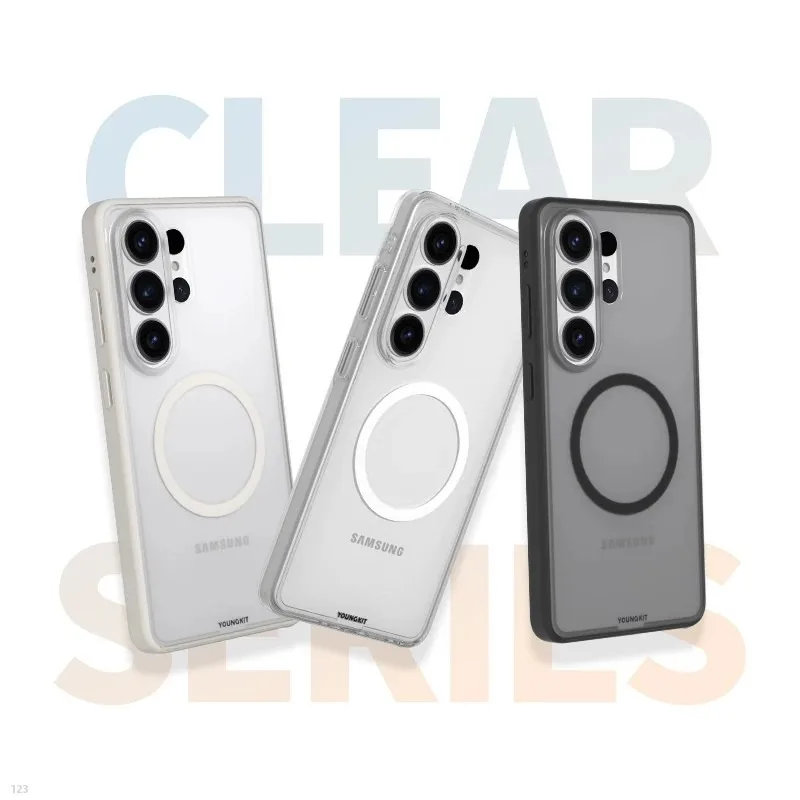 YOUNGKIT Clear Magnetic Frosted Case for Samsung Galaxy S26 Ultra Anti-Fall Shockproof Translucent Cover