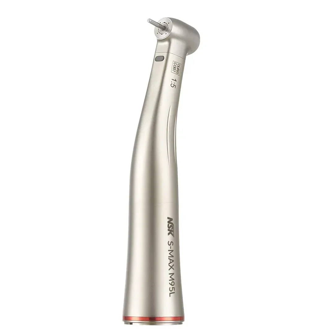 NSK S-MAX M95L contraangulo Spray Air On/Off Switch Dental 1:5 Increasing Speed Handpiece Contra Angle Optic Fiber Red Rings