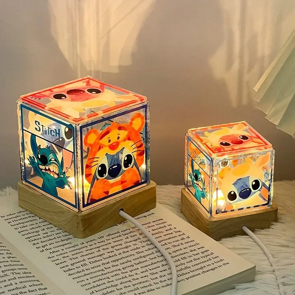 Lilo & Stitch Night Light Handmade DIY Bedside Lamp LED Night Lamp Bedroom Decor Christmas Birthday Gifts Table Lamp