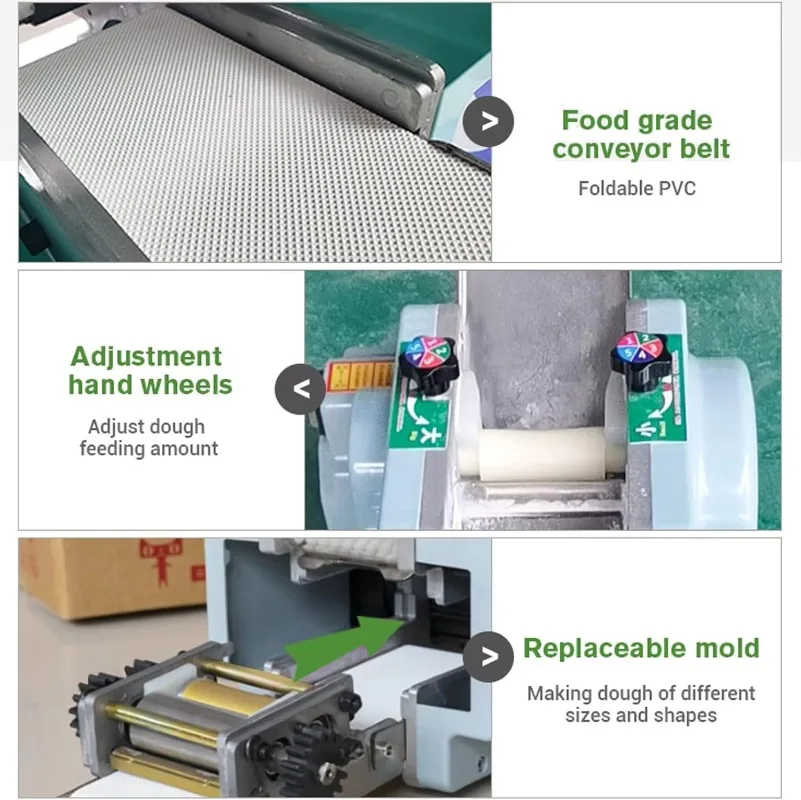 Hotel Food Industry Wonton Spring Roll Pastry Machine Dumpling Wrapper Maker 220v for Round Square Dough Sheet for Home Use