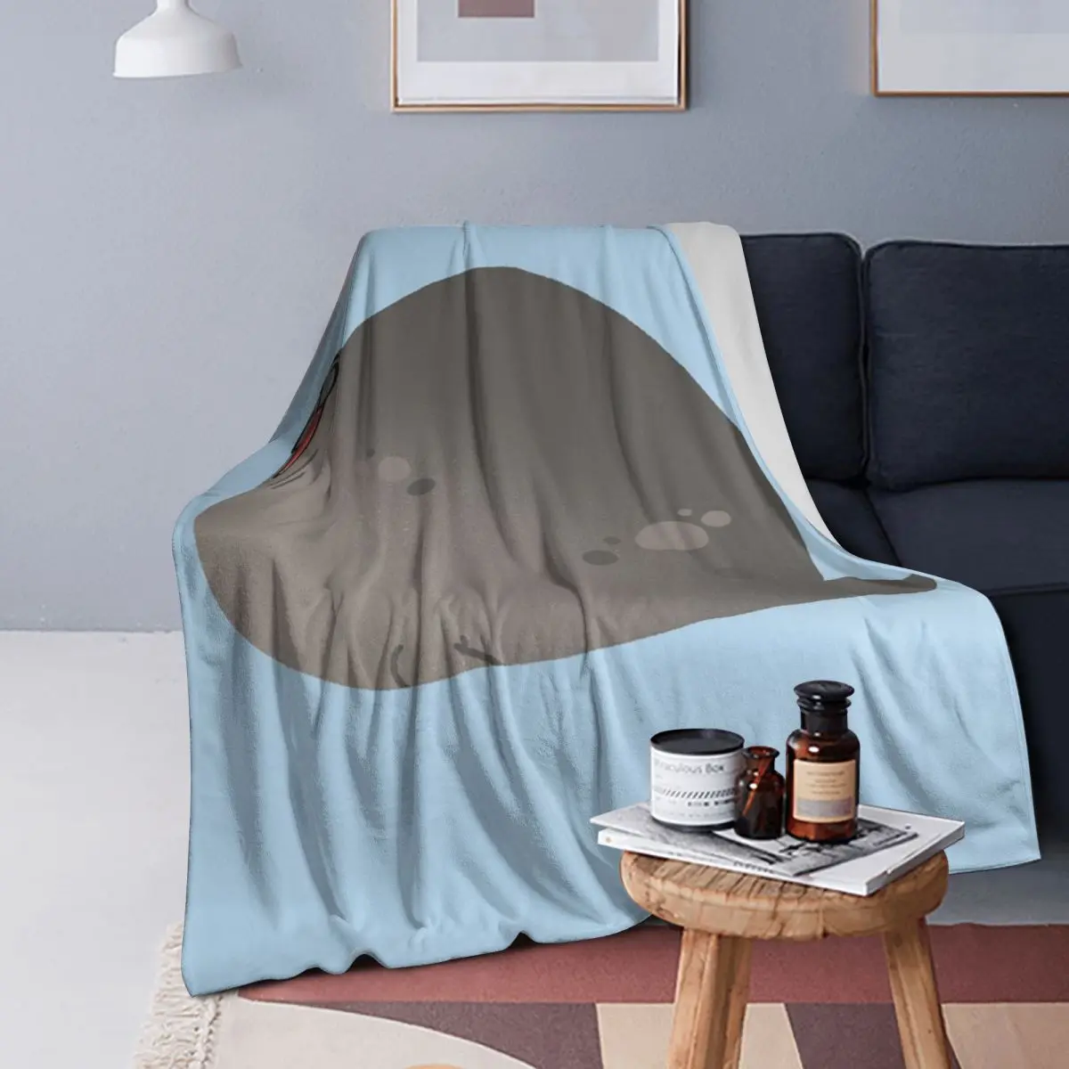 

Cute Mochi Chonky Seal Blankets Soft Warm Flannel Throw Blanket Plush for Bed Living room Picnic Travel Home Sofa