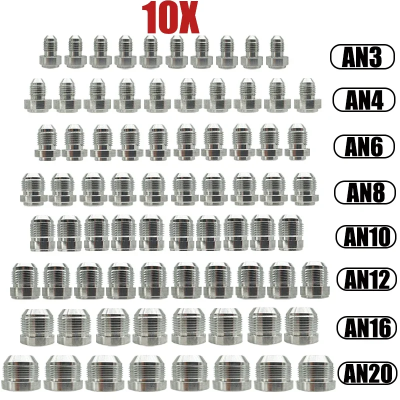 10PCS Weld on AN Fitting Adapter AN3 AN4 AN6 AN8 AN10 AN12 AN16 AN20 Aluminum Hose Straight Thread Bung Connector