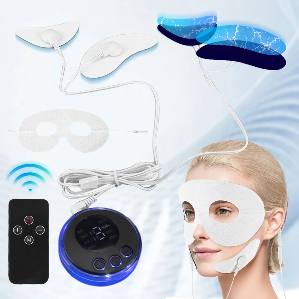 Masajeador Facial EMS, dispositivo de elevación Facial, dispositivo de belleza antiarrugas y antienvejecimiento, carga USB, 8 modos, 19 niveles para cuello y cara