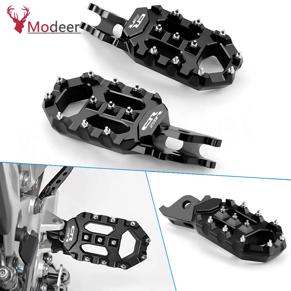 

For CR125R CR 125 250 R CR 125R 250R CR250R Motorcycle CNC Aluminum Accessories FootRest Footpegs Foot Pegs Pedals