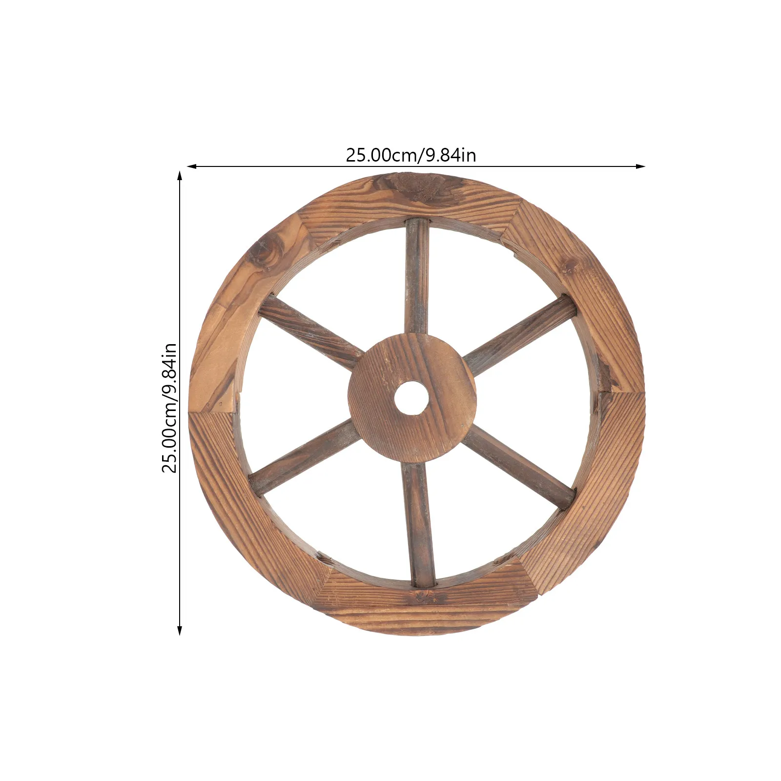 Handcrafted Wooden Wagon Wheel Wall Decor Vintage Rustic Wall Art Ornament for Home Garden Living Room Balcony Study