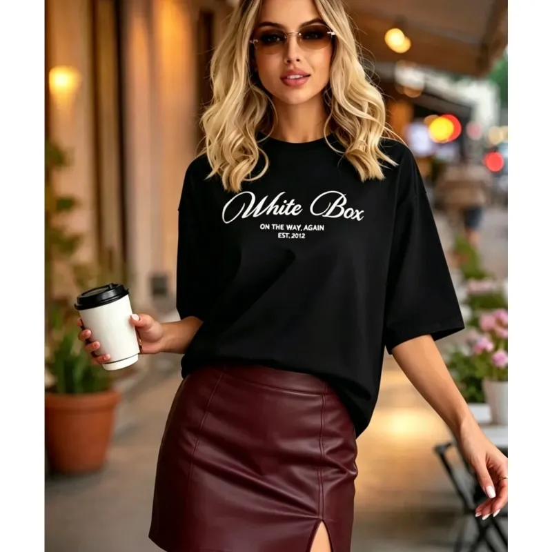 

Women's T-shirts Pure Cotton Print Words Fashion Unique Tops For Women Date Music Festival Sports Shopping Clothes