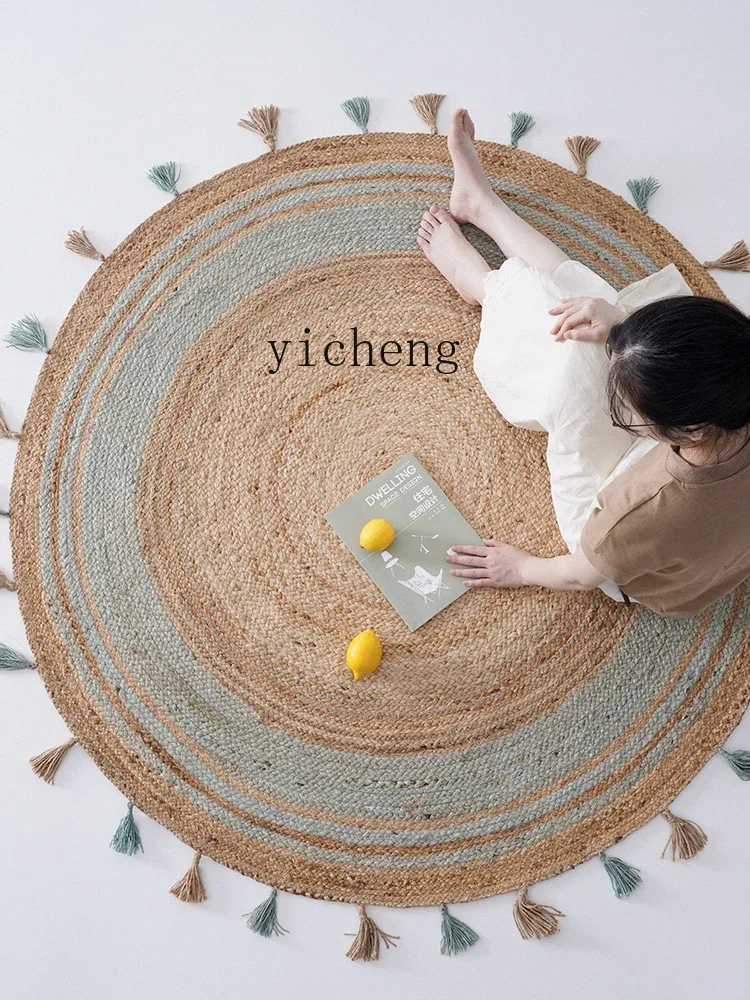 

Hand-Woven Jute Glue-Free Carpet round Bed & Breakfast round Mat