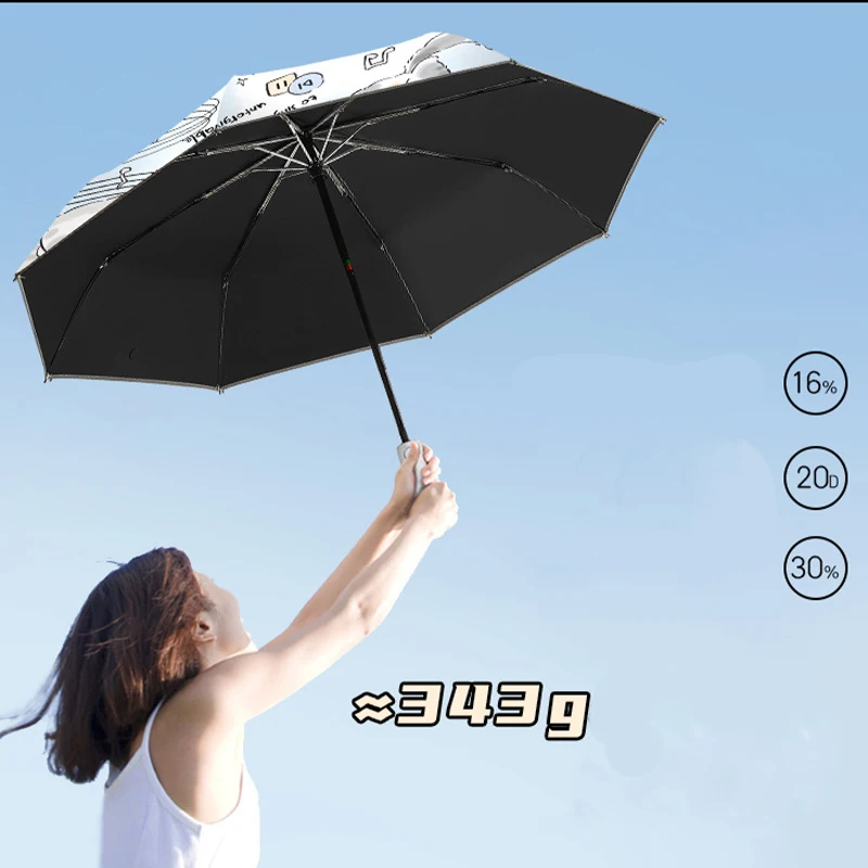 Umbrella Music Cat Fashion Automatic sun umbrellas Wind, rain, UV resistant Anti rebound portable folding rain umbrella Parasol