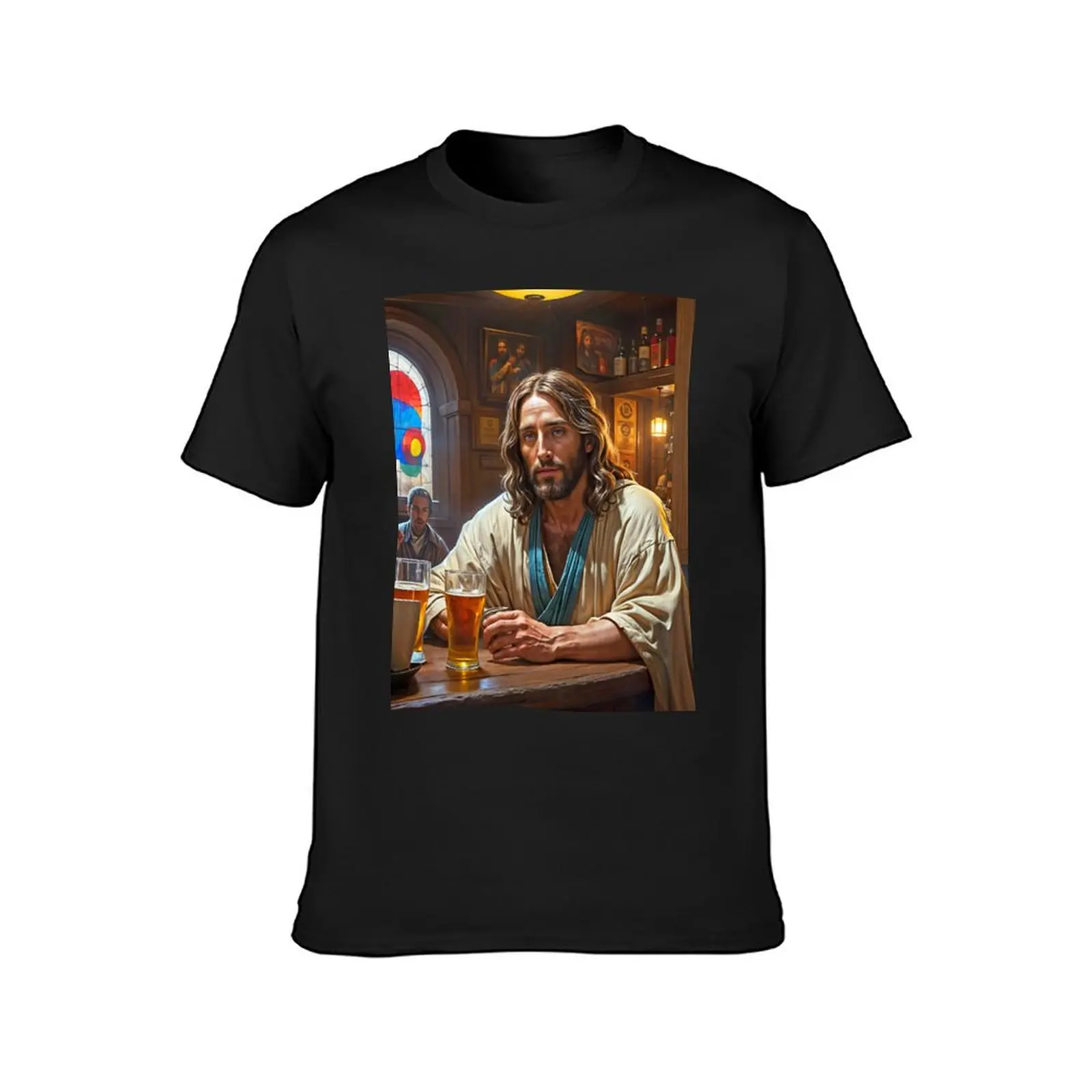 Jesus Christ at the Tavern I T-Shirt anime clothes korean fashion customs design your own oversized men workout shirt