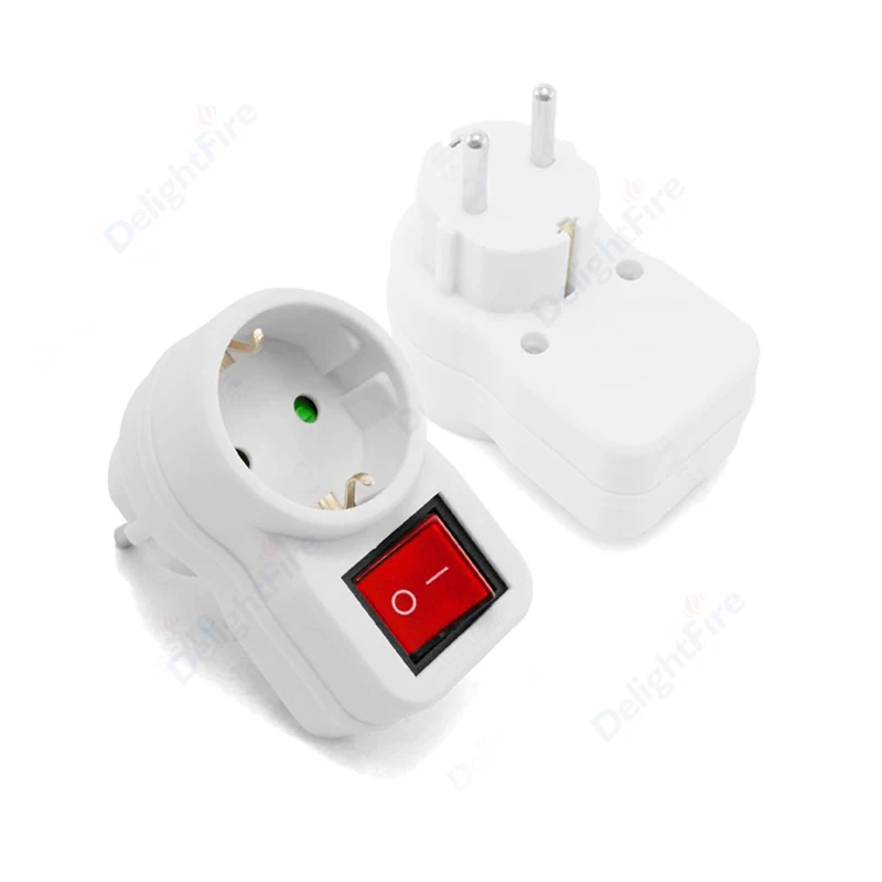 EU Plug Adapter With Switch 1 To 1/2/3 Sockets Korea Germany Spain Power Converter Electrical Socket Euro Extension AC Outlet