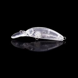 Hanlin 10/20pcs 5cm 2.3g Mini Minnow Unpainted Clear Plastic Jerkbait Rattles Crank Long Lip Artificial Sinking Bait Hard Bodies