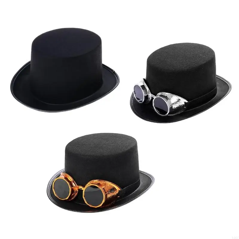 

Y5GC Steampunk Men Hat Steampunk Top Hat Black Halloween Hat Gay Hat Carnival