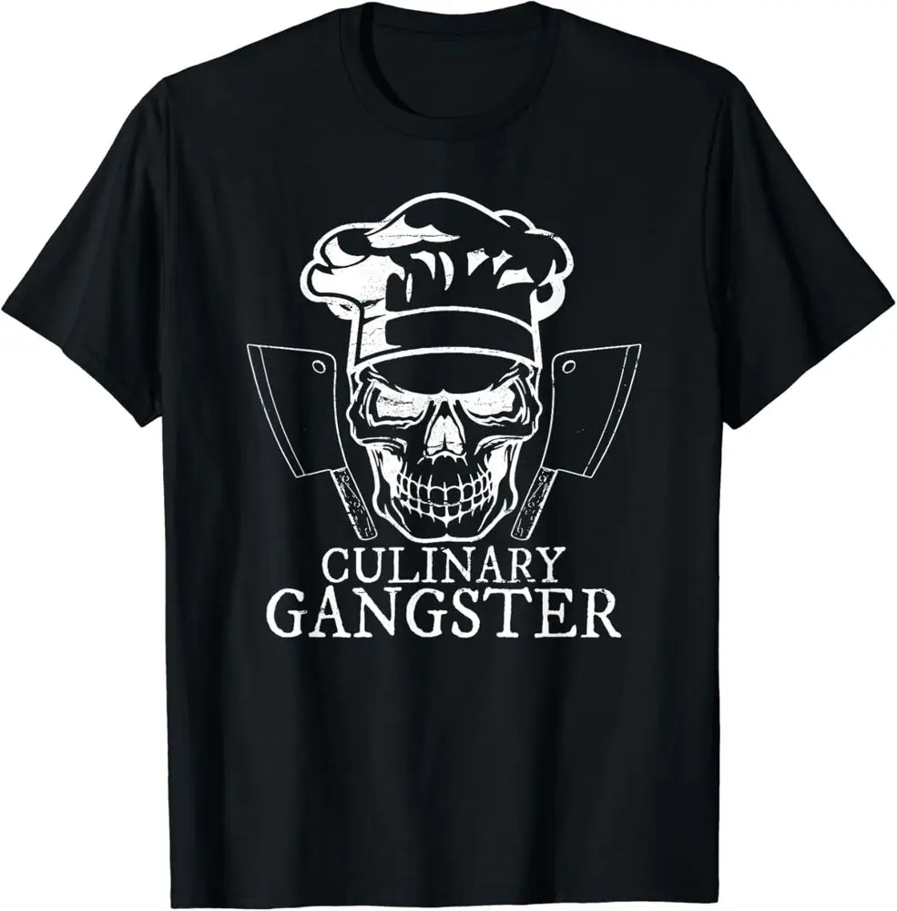 NEW LIMITED Culinary Shirt Funny Chef Gift Skull Hat Cooking Tee T-Shirt S-3XL