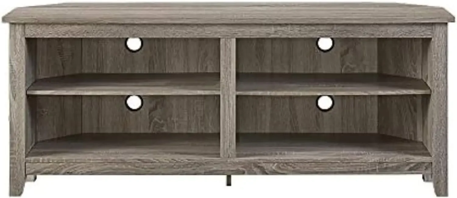 Edison Maxwell Classic 2 Shelf Corner TV Stand for TVs up to 65 Inches, 58 Inch, Driftwood