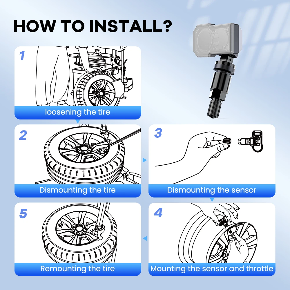 MUCAR VENU 5 Car Tire Pressure Sensor 315MHz/433MHz  4pcs TPMS Tire Pressure Monitor Sensor IP67 Waterproof view 5