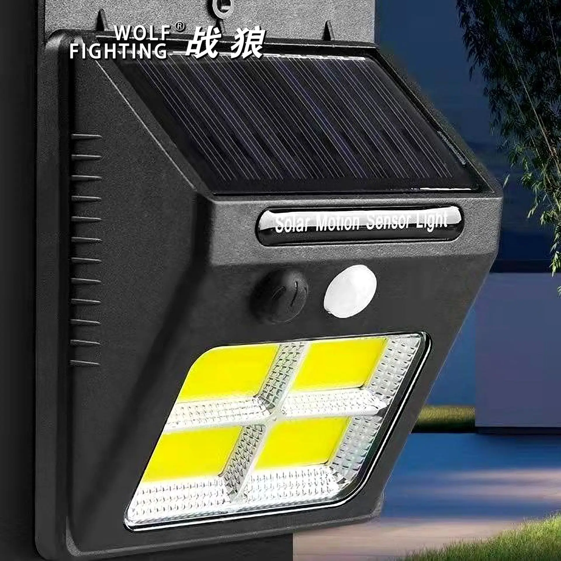 

3-режимный солнечный свет - водонепроницаемый индуктивный настенный светильник для украшения сада, светодиодные солнечные фонари на открытом воздухе