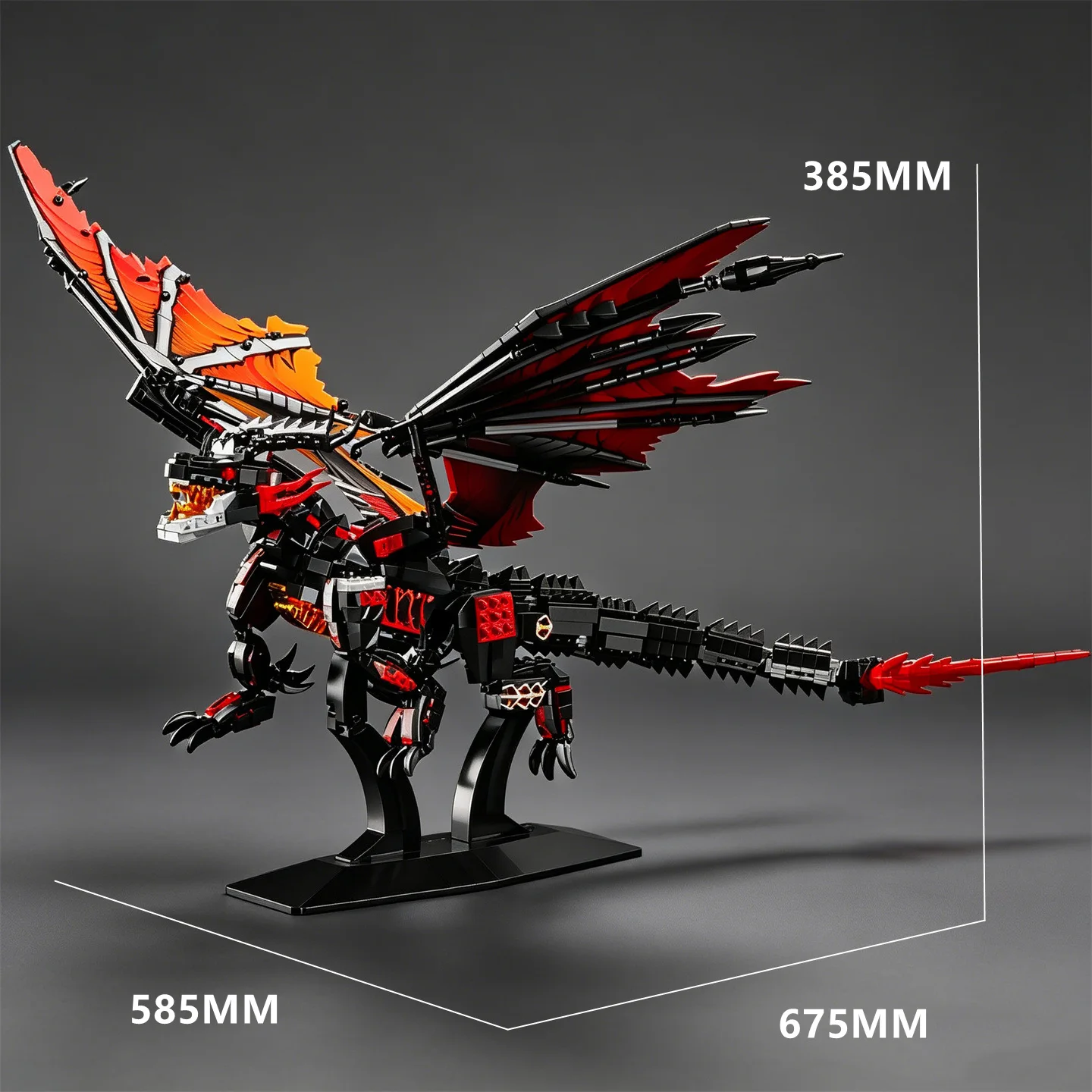 

NEW Western mythology story toy Warcraft Dragon Spray Fire Dragon Assembled Building Block Model Gift Dinosaur