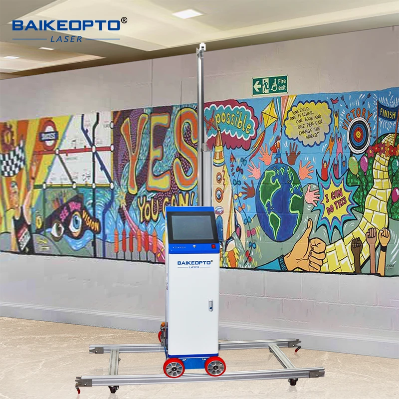 BK- GW32 Vertical Wall Printer outdoor wall printer Wall Painting Machine AI Intelligent Inkjet Wall Printer CMYK Ink