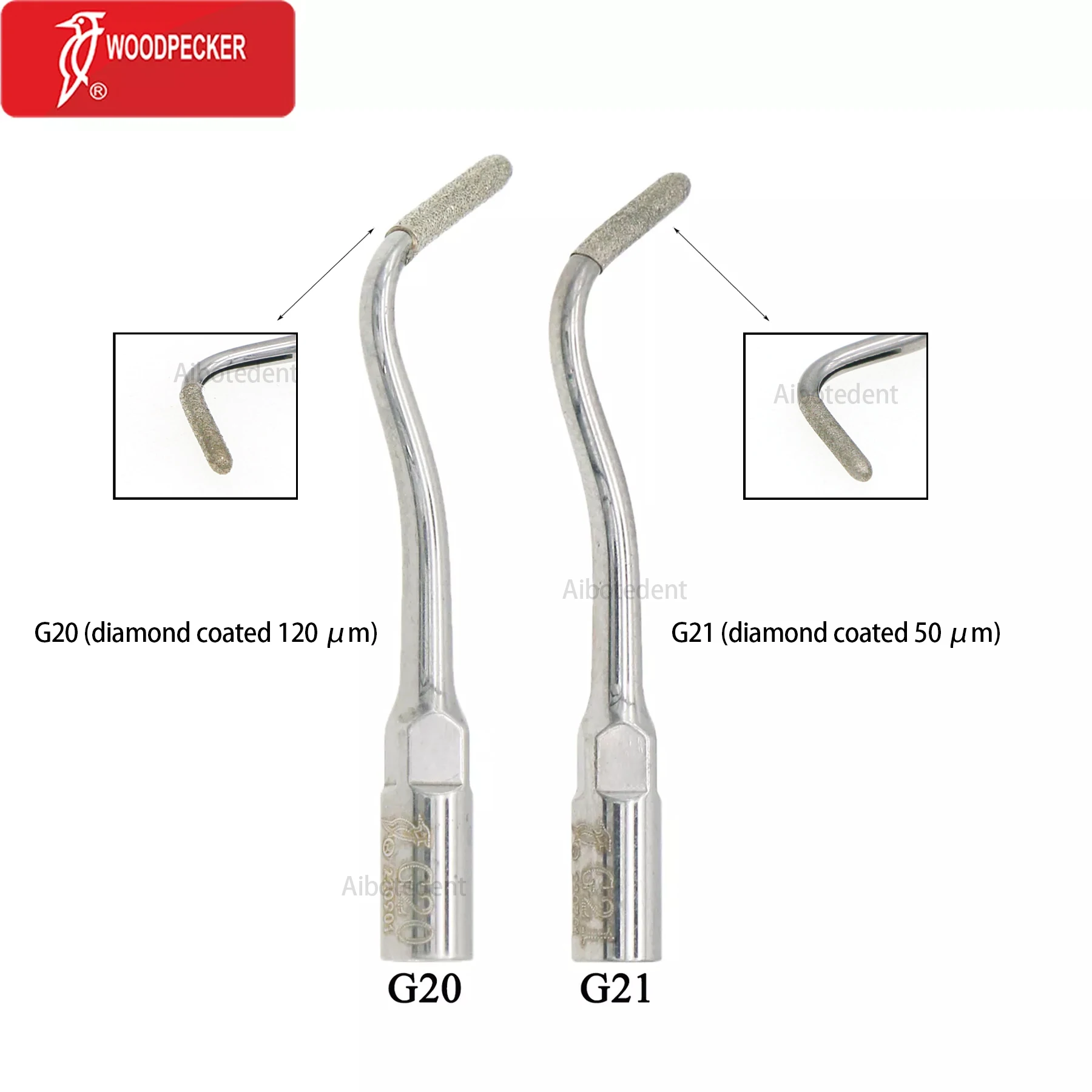 

100% Original Woodpecker Dental Ultrasonic Scaler Tips G20 G21 for Shoulder Preparation fit EMS