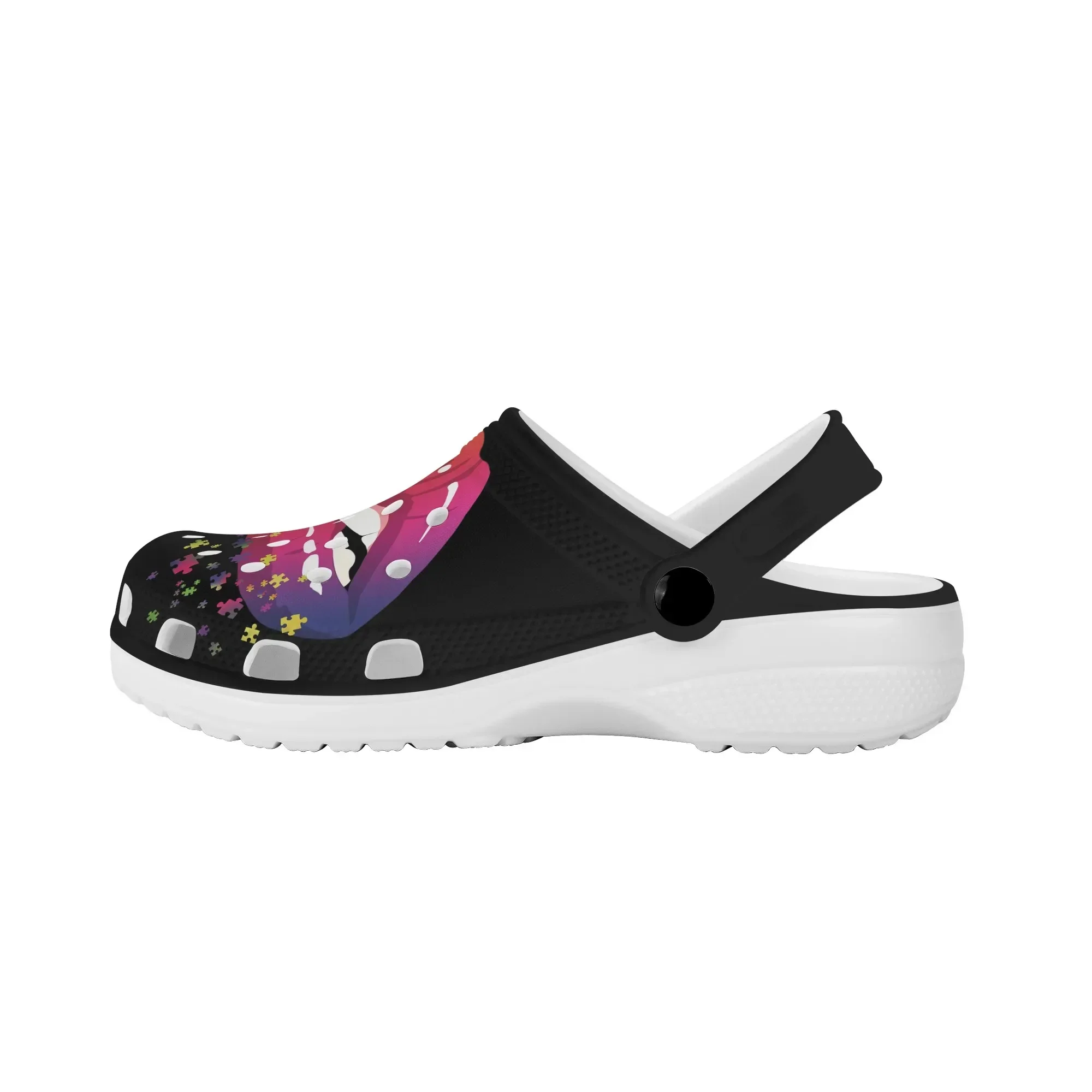 Women Sandals Unisex Gradient Lips Print Clogs Size 36-48 Garden Shoes Outdoor Beach Slippers Hole Casual Breathable Slides New
