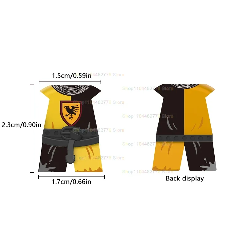 Mini personagem medieval lobo cinza cavaleiros do hospital acessórios blocos de construção couraça crianças para brinquedos presentes aniversário YLP005-012