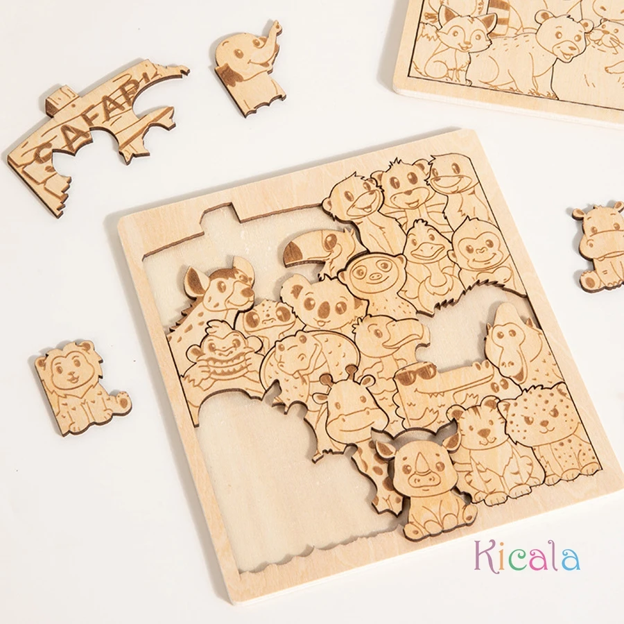 Animal Shape Wooden Puzzles for Kids 3