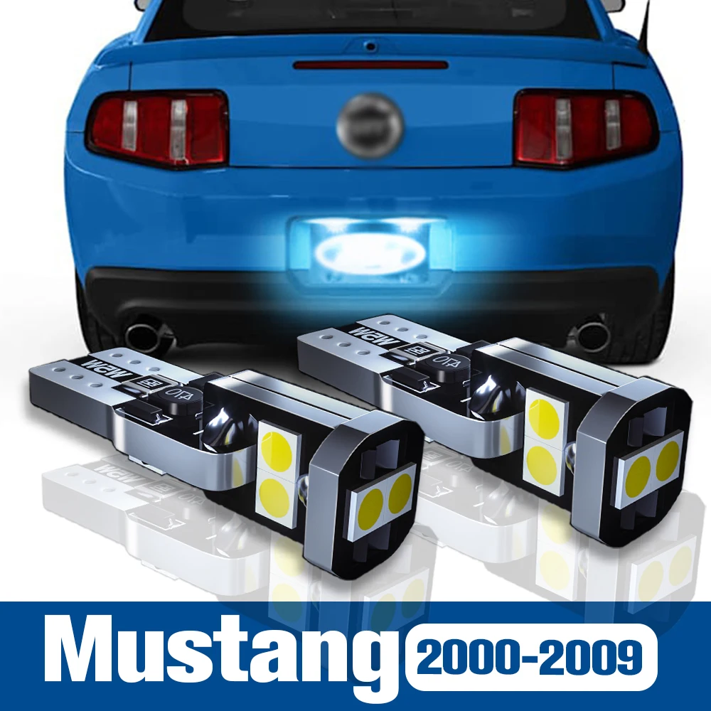 2ชิ้นอุปกรณ์แผ่นเรืองแสงป้ายทะเบียนรถ LED CANbus สำหรับ Ford Mustang 2000 2001 2002 2003 2004 2005 2006 2007 2009 2008