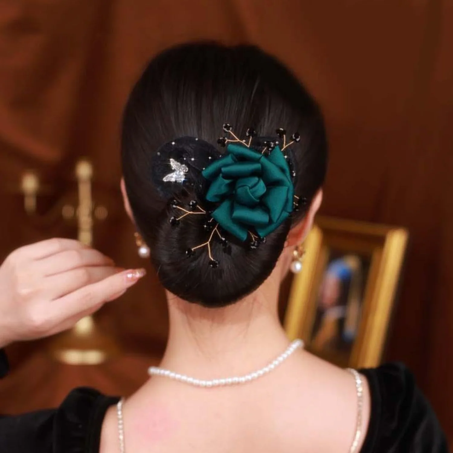 Black Bun ,  , Flower Hair Bun Roller,Bun Maker Hair Curler Clips, 2024 New Lazy Hair Curler  Bun,  Bun Maker,Easy Fast  Roll Ha